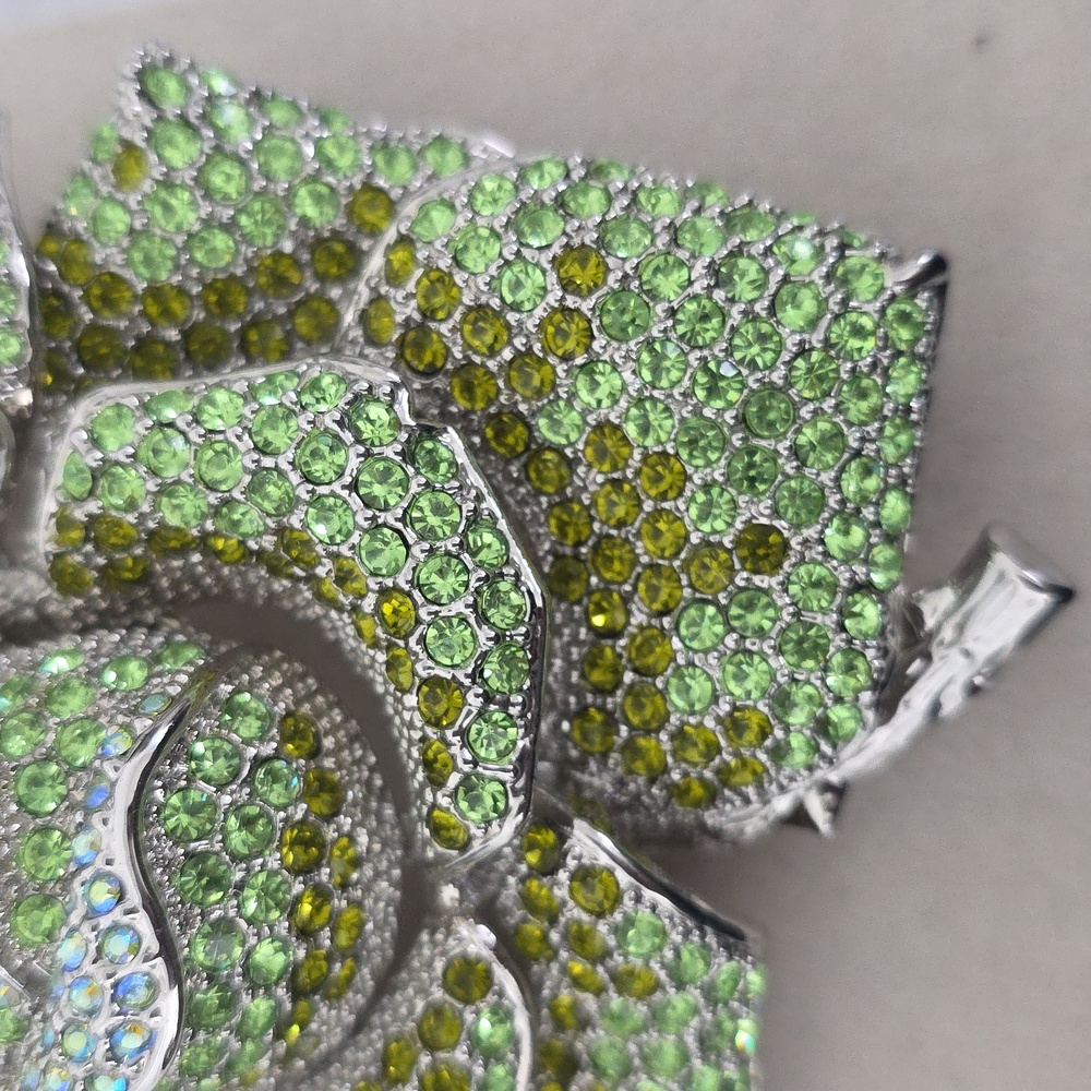 Large Statement Rose Flower Pendant Necklace Stun… - image 6